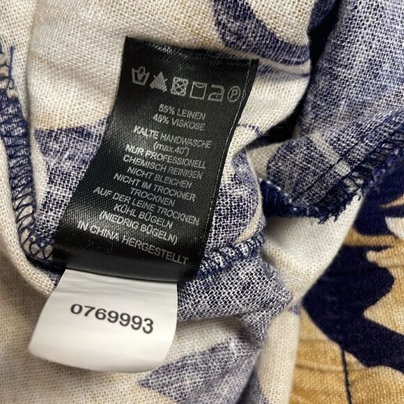 Joie Wide Leg Linen Blend Floral Botanical Elastic Waistband Pockets Beachy L - Picture 6 of 13